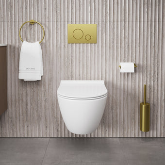 GSI Pura Short Projection Wall Hung Swirlflush Pan and Slimline Soft Close Seat - 50cm