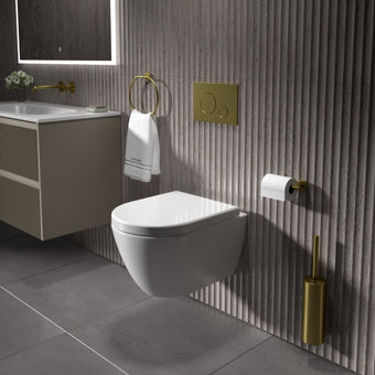 GSI Pura Short Projection Wall Hung Swirlflush Pan and Wrapover Soft Close Seat - 50cm