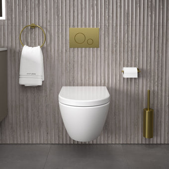 GSI Pura Short Projection Wall Hung Swirlflush Pan and Wrapover Soft Close Seat - 50cm
