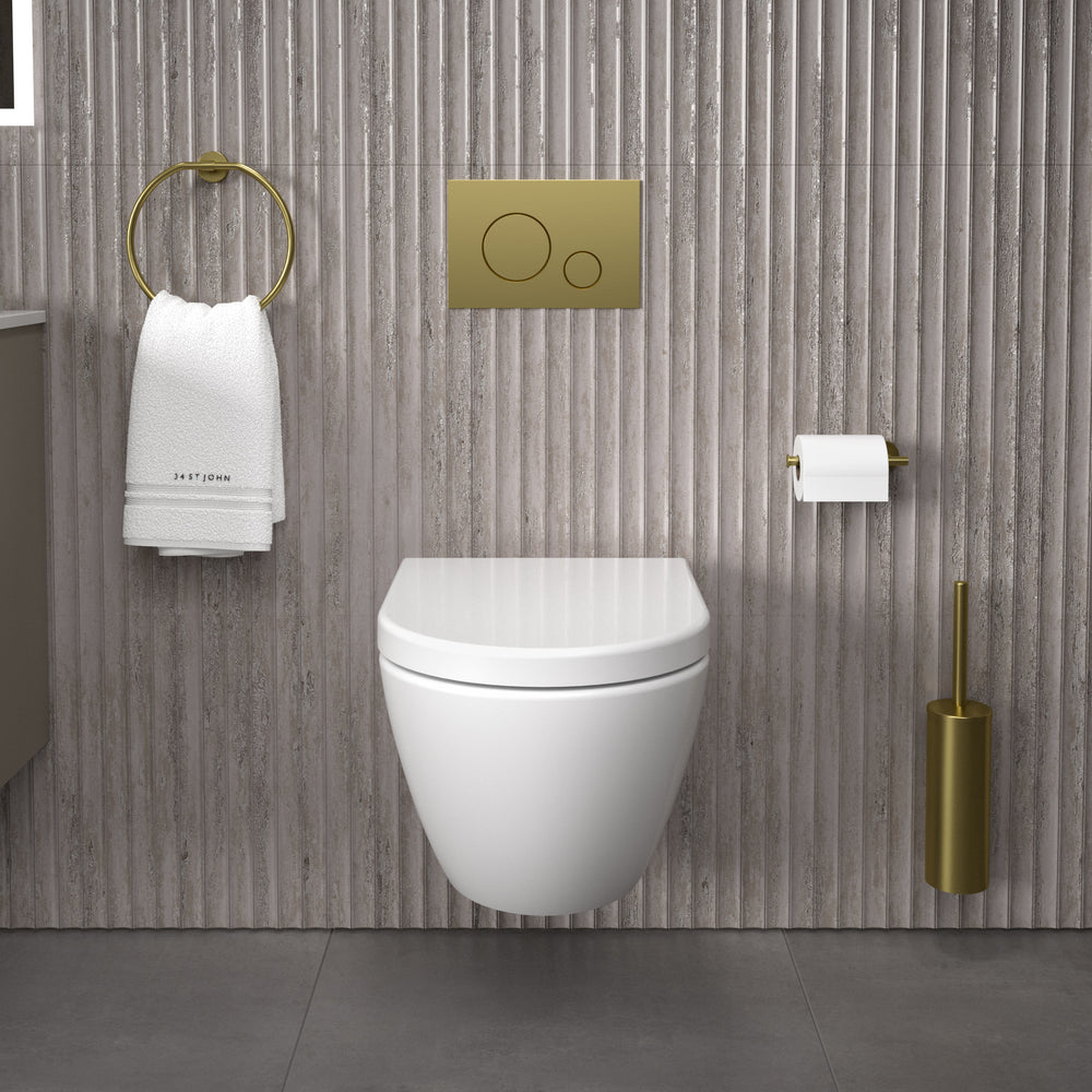 GSI Pura Short Projection Wall Hung Swirlflush Pan and Wrapover Soft Close Seat - 50cm