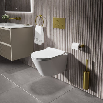 GSI Kube X Wall Hung Genius Pan and Slimline Soft Close Seat - 50cm