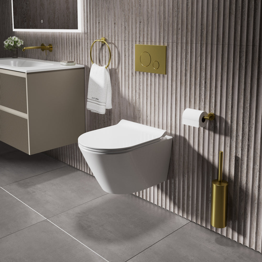 GSI Kube X Wall Hung Genius Pan and Slimline Soft Close Seat - 50cm