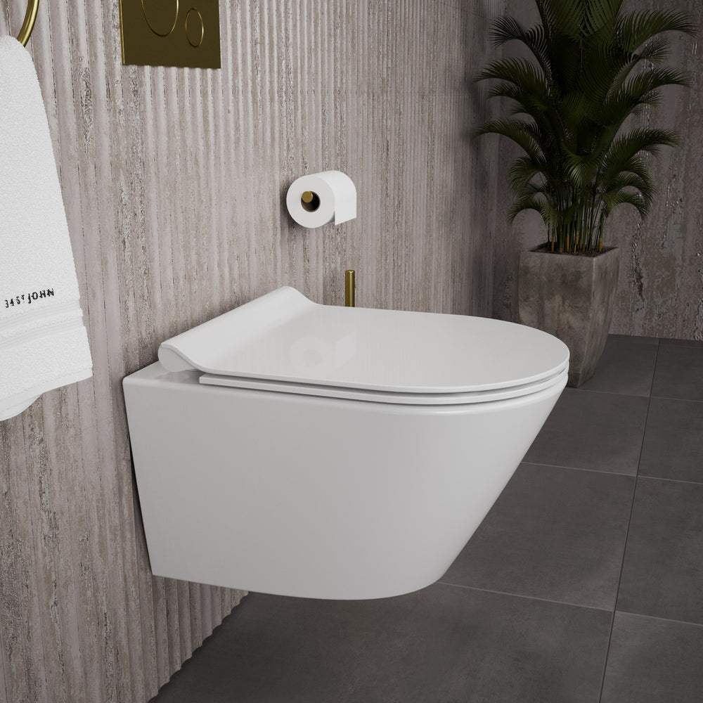 GSI Kube X Wall Hung Genius Pan and Slimline Soft Close Seat - 50cm