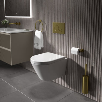 GSI Kube X Wall Hung Genius Pan and Wrapover Soft Close Seat - 50cm