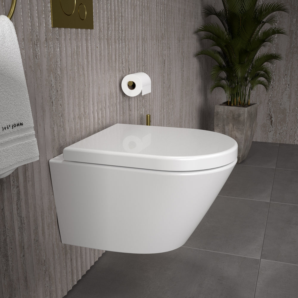 GSI Kube X Wall Hung Genius Pan and Wrapover Soft Close Seat - 50cm