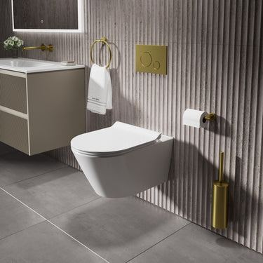 GSI Kube X Wall Hung Genius Pan and Slimline Soft Close Seat - 55cm