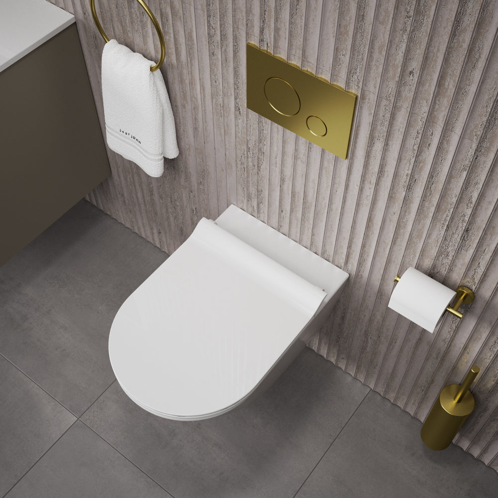 GSI Kube X Wall Hung Genius Pan and Slimline Soft Close Seat - 55cm