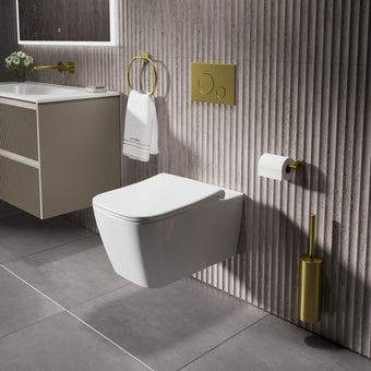 GSI Nubes Wall Hung Swirlflush Pan and Slimline Soft Close Seat - 55cm