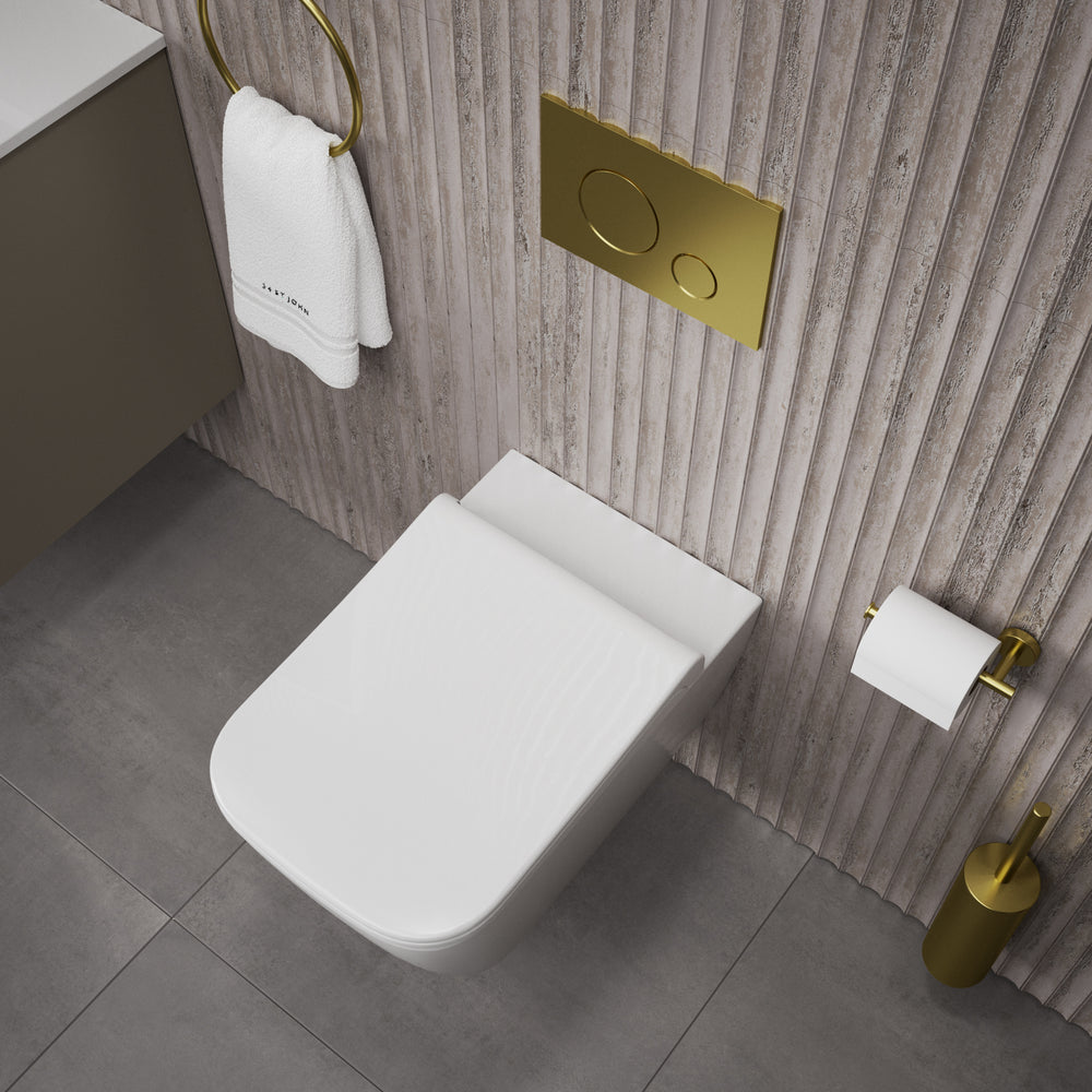 GSI Nubes Wall Hung Swirlflush Pan and Slimline Soft Close Seat - 55cm