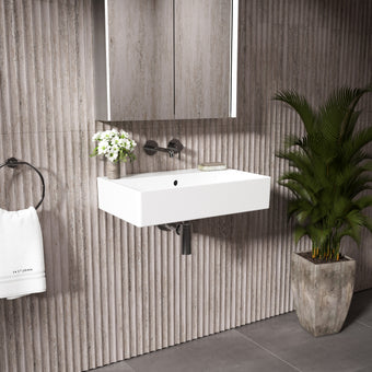 GSI Kube Wall Hung Ceramic Basin - 600mm x 370mm