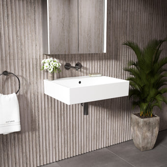 GSI Kube Wall Hung Ceramic Basin - 600mm x 470mm