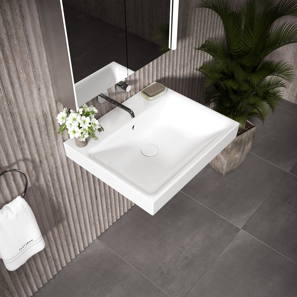 GSI Nubes Wall Hung Ceramic Basin - 600mm x 500mm