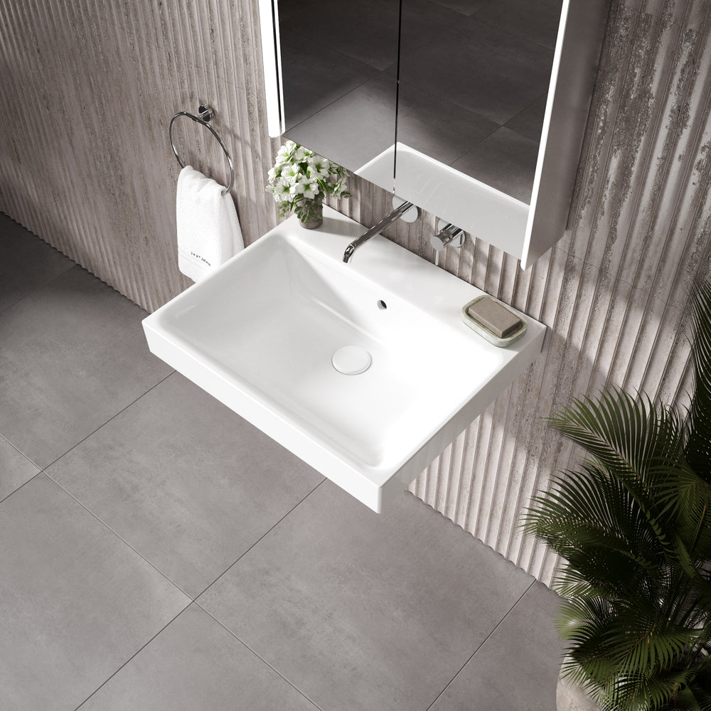 GSI Nubes Wall Hung Ceramic Basin - 600mm x 500mm