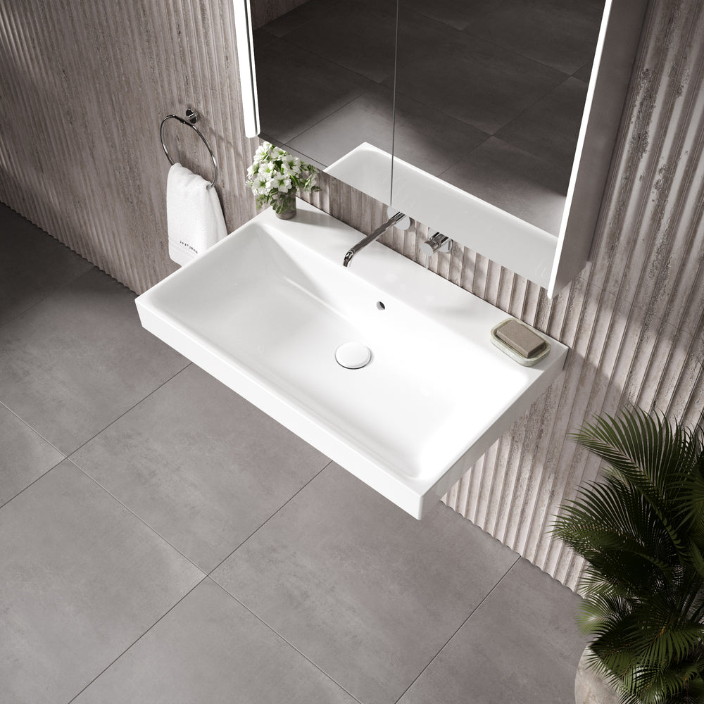 GSI Nubes Wall Hung Ceramic Basin - 800mm x 500mm