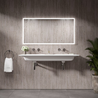 GSI Pura Wall Hung Ceramic Double Basin - 1220mm x 460mm