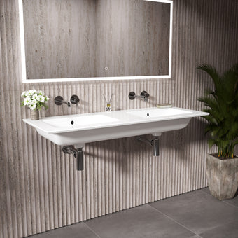 GSI Pura Wall Hung Ceramic Double Basin - 1220mm x 460mm