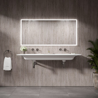 GSI Pura Wall Hung Ceramic Double Basin - 1420mm x 460mm