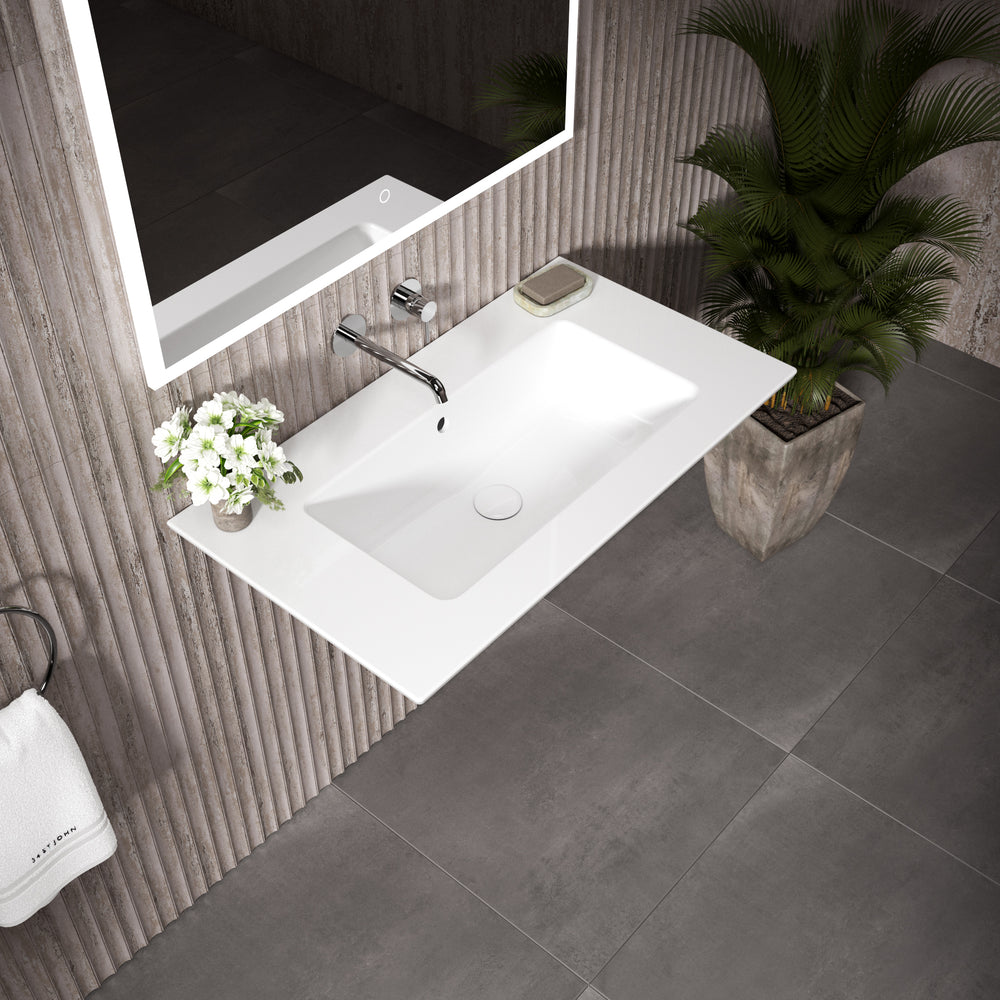 GSI Free Flow  Basin Waste -  Gloss White With Ceramic Cover