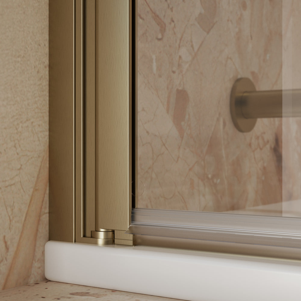 Roman Haven6 Standard Pivoting Bath Screen - 815mm - Brushed Brass