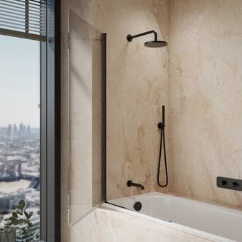 Roman Haven6 Standard Pivoting Bath Screen - 815mm - Matt Black