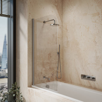 Roman Haven6 Curved Pivoting Bath Screen - 800mm - Chrome