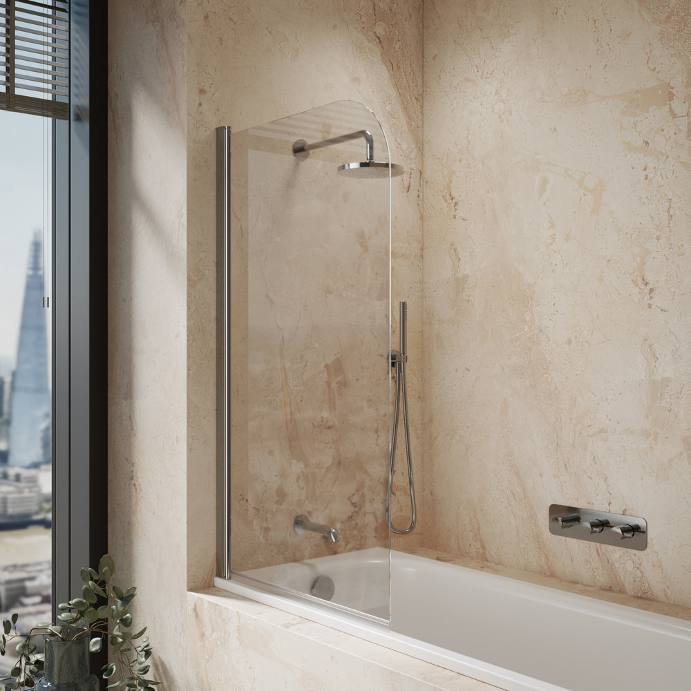 Roman Haven6 Curved Pivoting Bath Screen - 800mm - Chrome