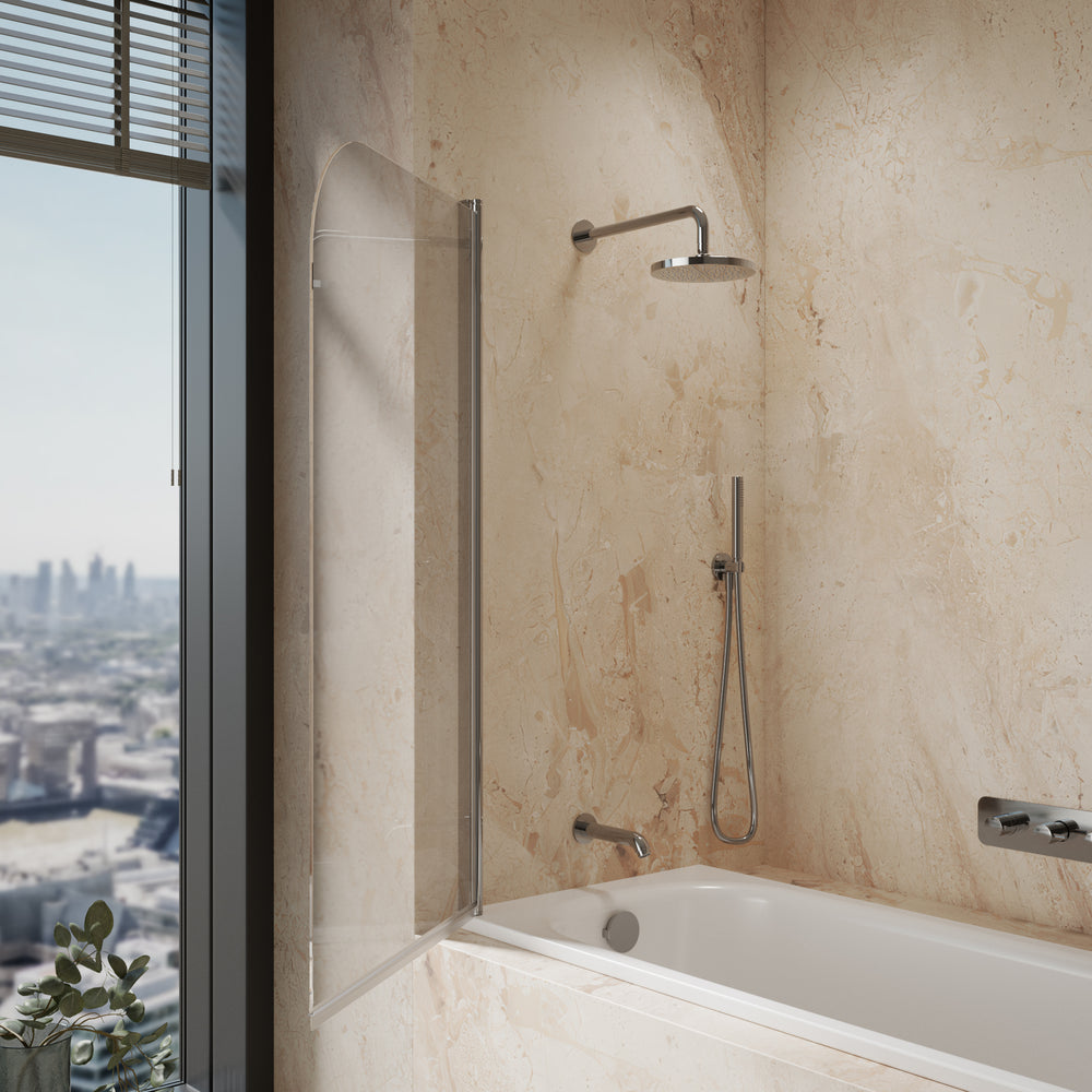 Roman Haven6 Curved Pivoting Bath Screen - 800mm - Chrome