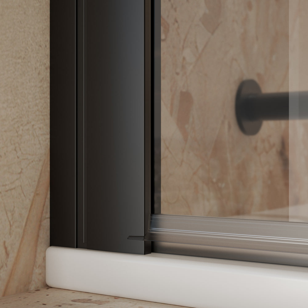 Roman Haven6 Inward Folding Bath Screen - 910mm - Matt Black