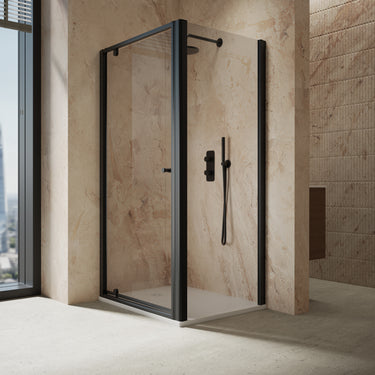 Roman Haven6 Sliding Shower Enclosure - 1000mm x 800mm - Matt Black