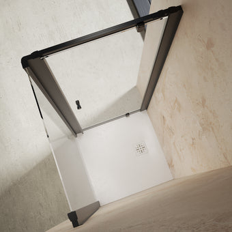 Roman Haven6 Pivot Shower Enclosure - 800mm x 800mm - Matt Black
