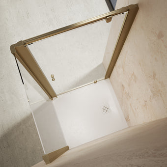 Roman Haven6 Pivot Shower Enclosure - 900mm x 800mm - Brushed Brass