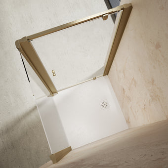 Roman Haven6 Pivot Shower Enclosure - 900mm x 900mm - Brushed Brass