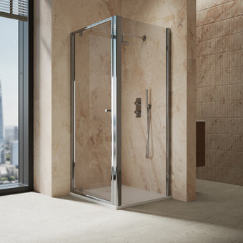 Roman Haven6 Pivot Shower Enclosure - 900mm x 800mm - Chrome