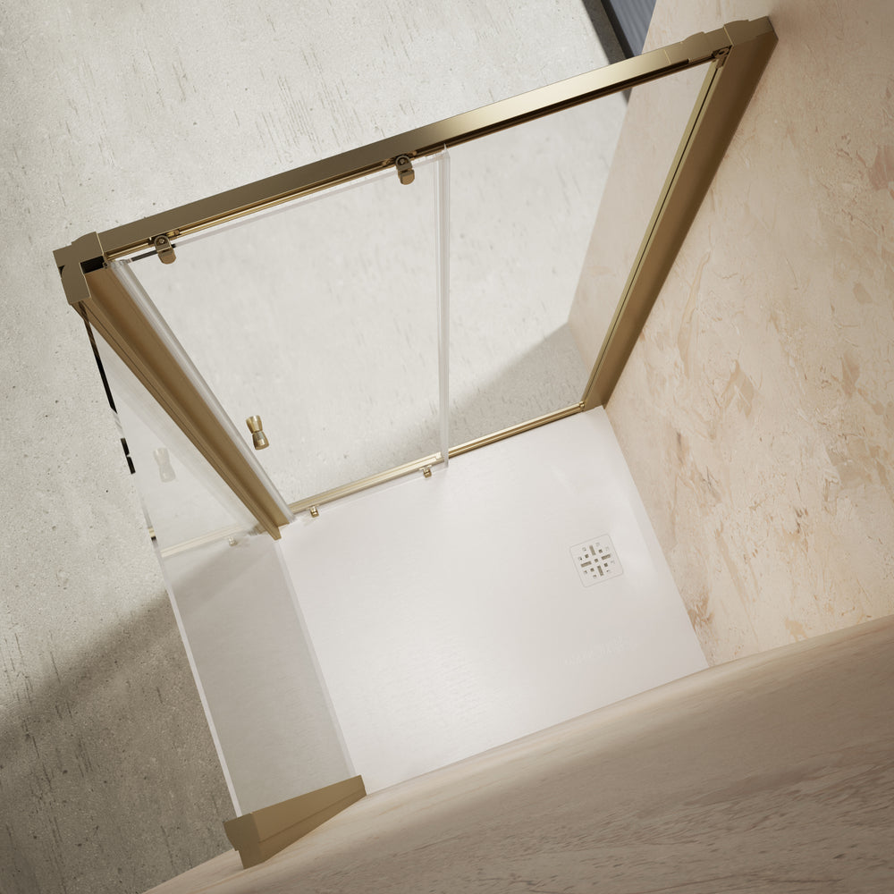 Roman Haven6 Sliding Shower Enclosure - 1000mm x 800mm - Brushed Brass