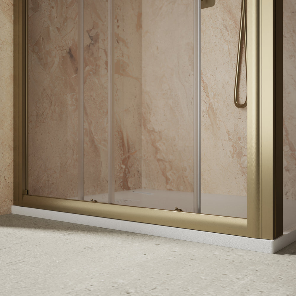 Roman Haven6 Sliding Shower Enclosure - 1000mm x 800mm - Brushed Brass