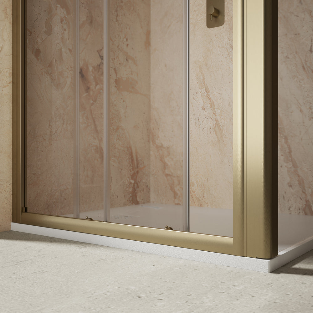 Roman Haven6 Sliding Shower Enclosure - 1000mm x 900mm - Brushed Brass