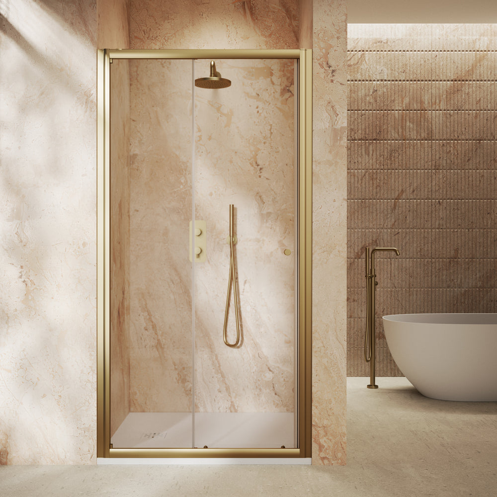 Roman Haven6 Sliding Shower Door - 1000mm - Brushed Brass