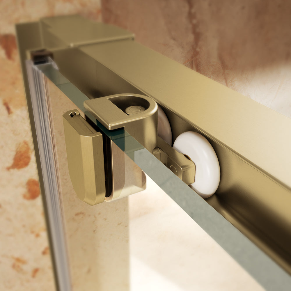 Roman Haven6 Sliding Shower Enclosure - 1000mm x 800mm - Brushed Brass