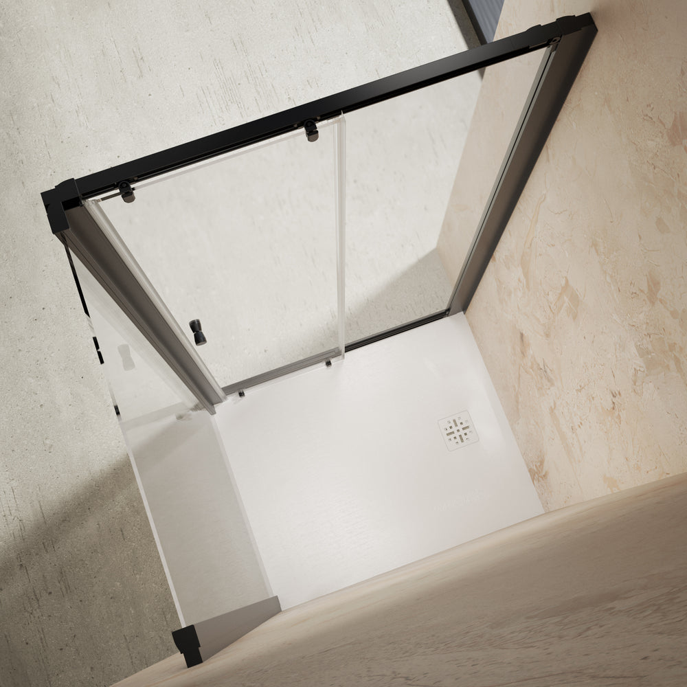 Roman Haven6 Sliding Shower Enclosure - 1000mm x 800mm - Matt Black