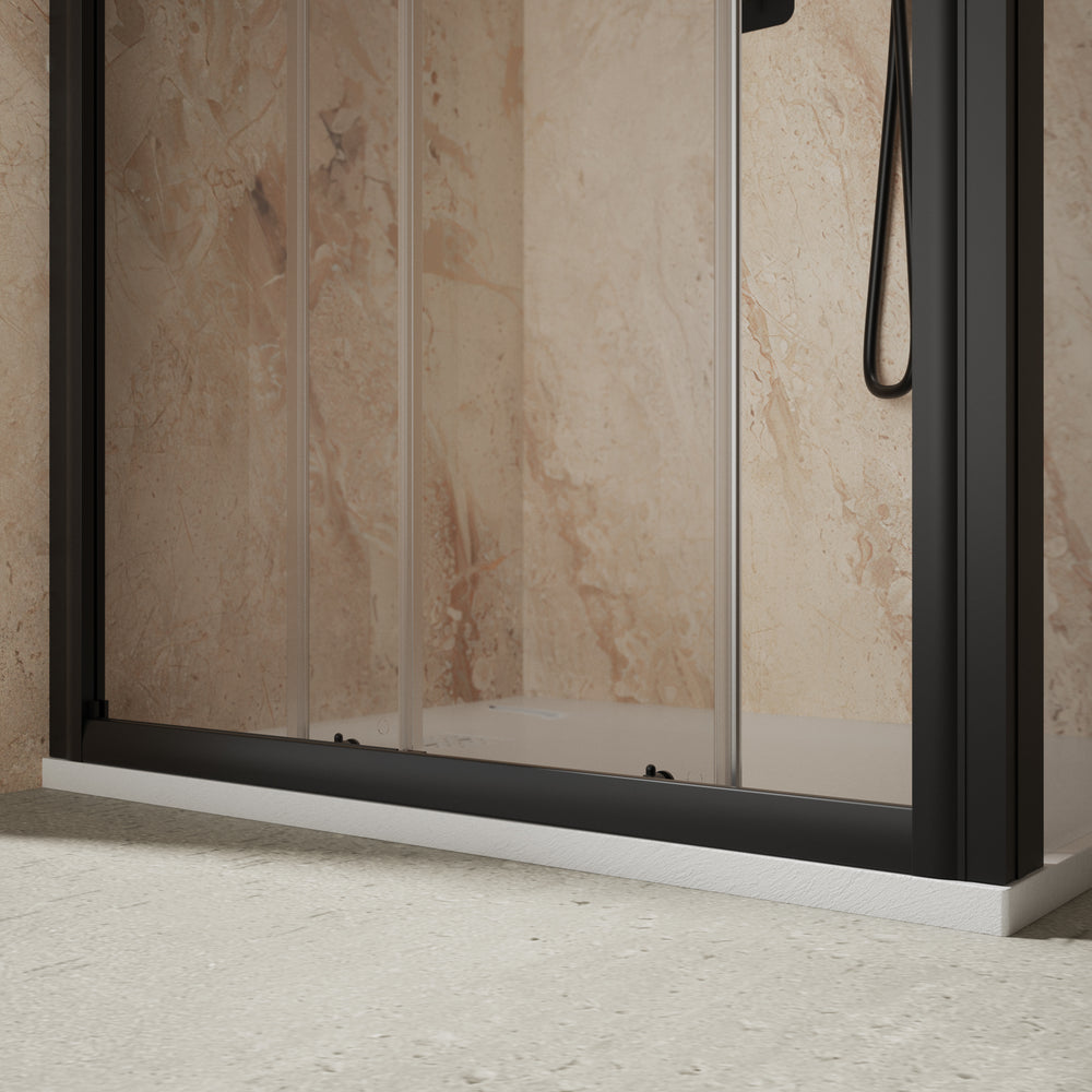 Roman Haven6 Sliding Shower Enclosure - 1000mm x 800mm - Matt Black