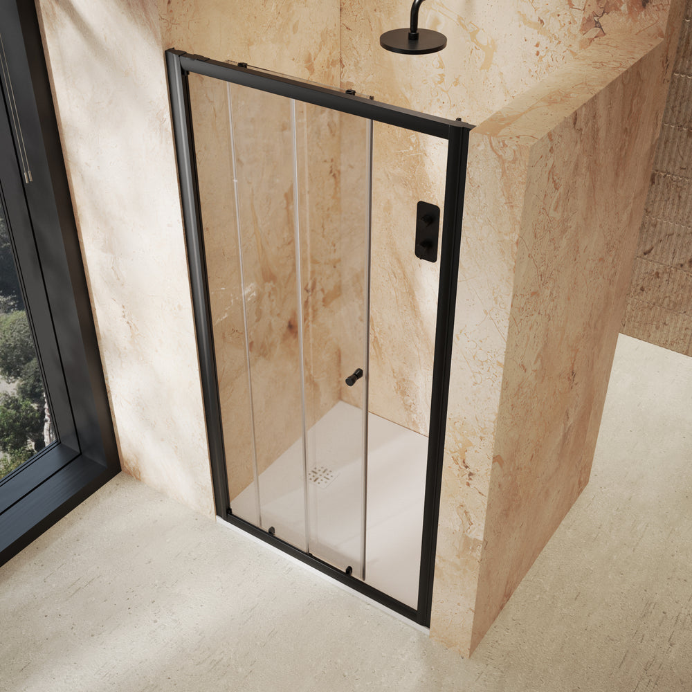 Roman Haven6 Sliding Shower Door - 1000mm - Matt Black