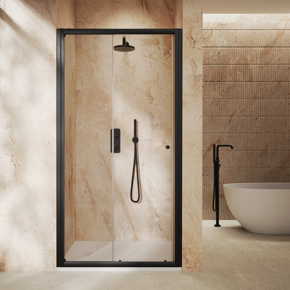 Roman Haven6 Sliding Shower Door - 1000mm - Matt Black