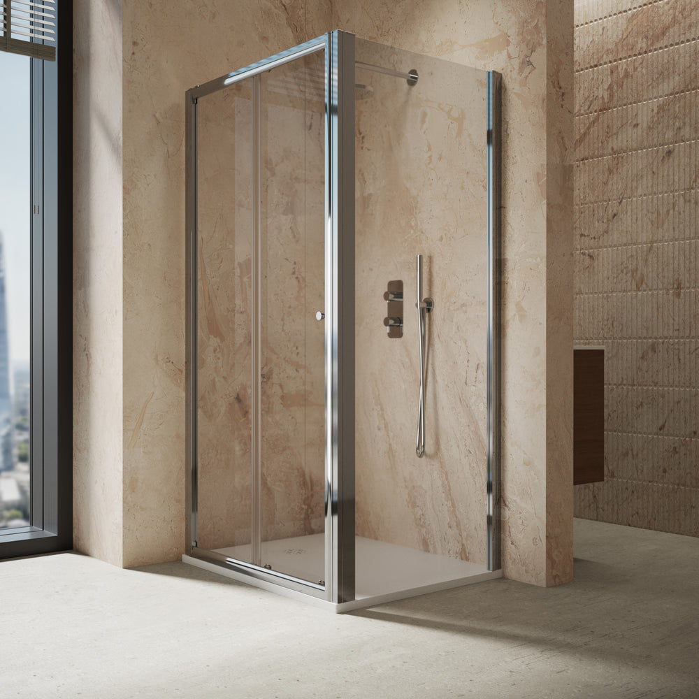 Roman Haven6 Sliding Shower Enclosure - 1000mm x 800mm - Chrome