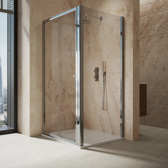 Roman Haven6 Sliding Shower Enclosure - 1000mm x 900mm - Chrome