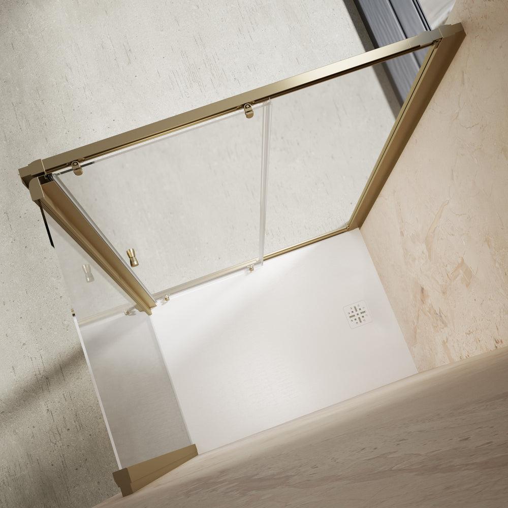 Roman Haven6 Sliding Shower Enclosure - 1200mm x 800mm - Brushed Brass