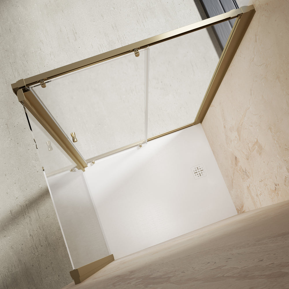 Roman Haven6 Sliding Shower Enclosure - 1200mm x 900mm - Brushed Brass