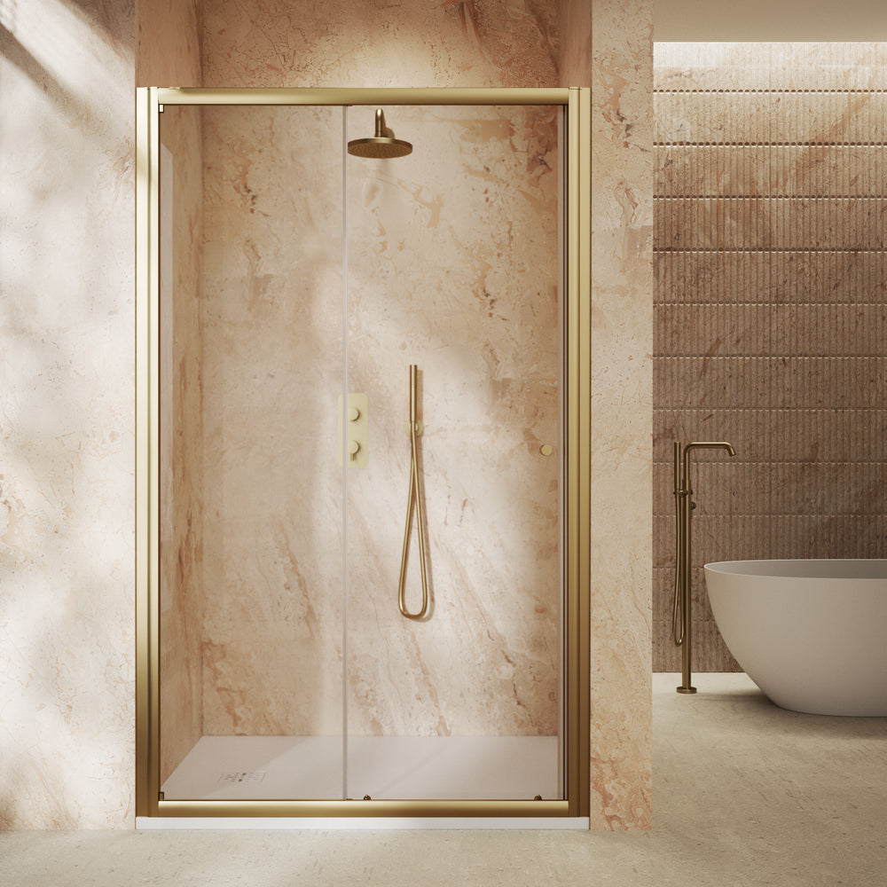 Roman Haven6 Sliding Shower Door - 1200mm - Brushed Brass