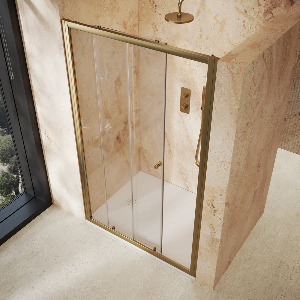 Roman Haven6 Sliding Shower Door - 1200mm - Brushed Brass