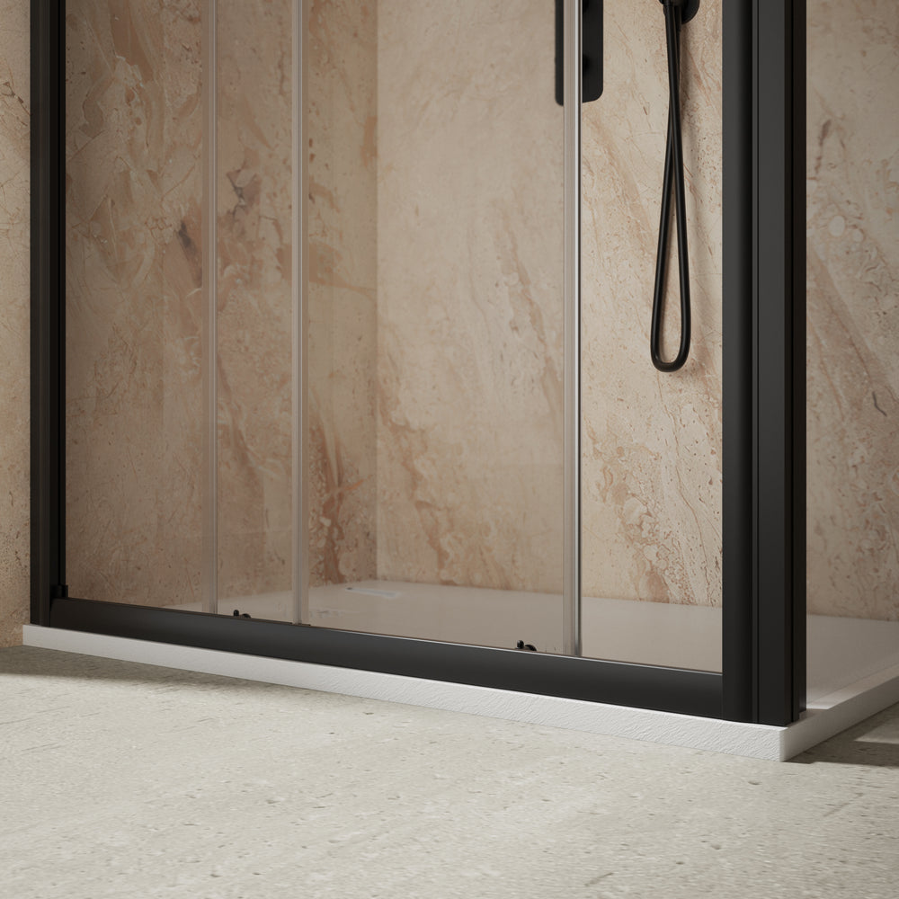 Roman Haven6 Sliding Shower Enclosure - 1200mm x 800mm - Matt Black