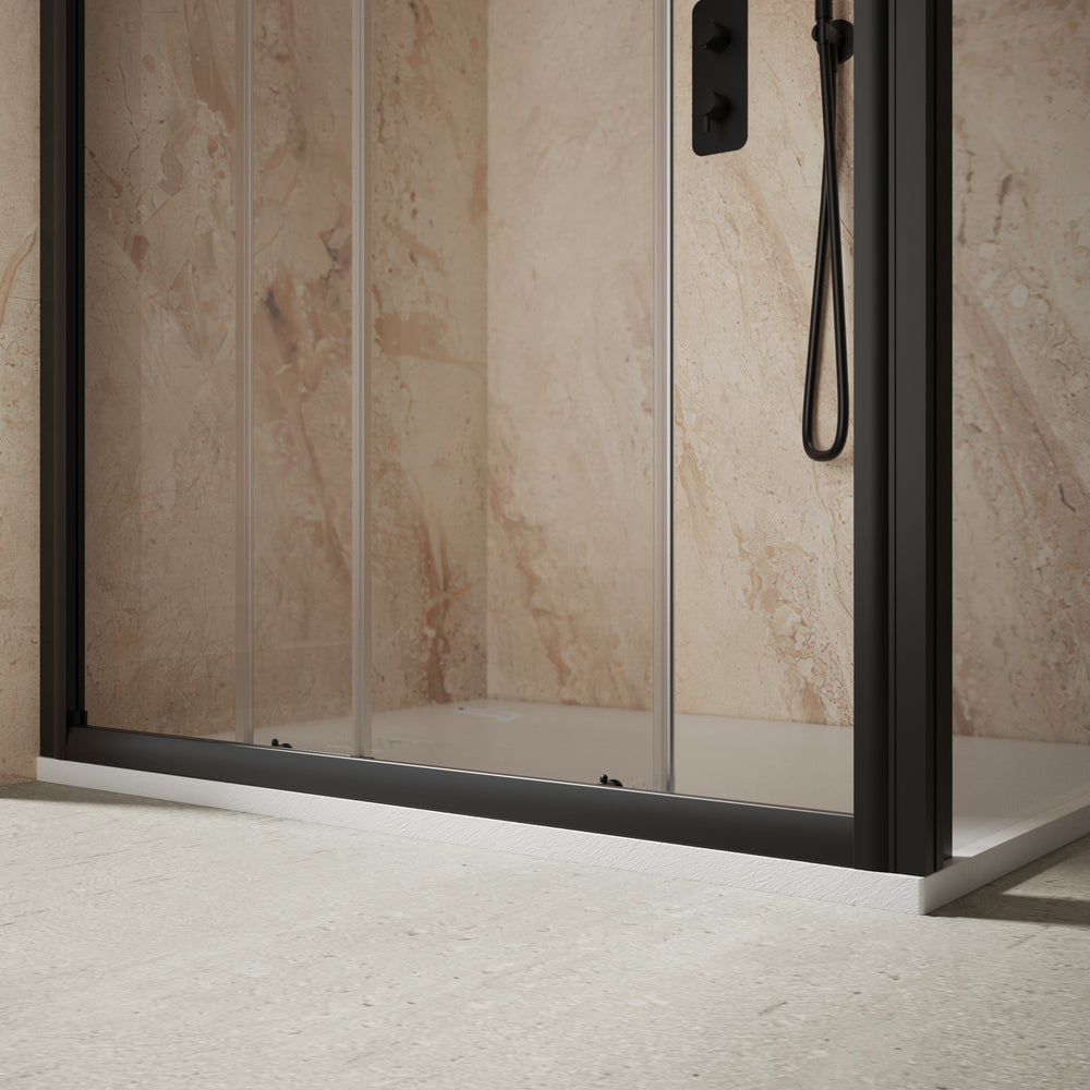 Roman Haven6 Sliding Shower Enclosure - 1200mm x 900mm - Matt Black